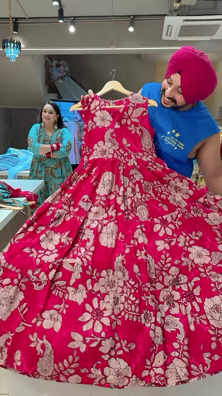 Bright Red Traditional Lehenga-Style Dress with White Floral Embroidery and Matching Jacket - Image 2