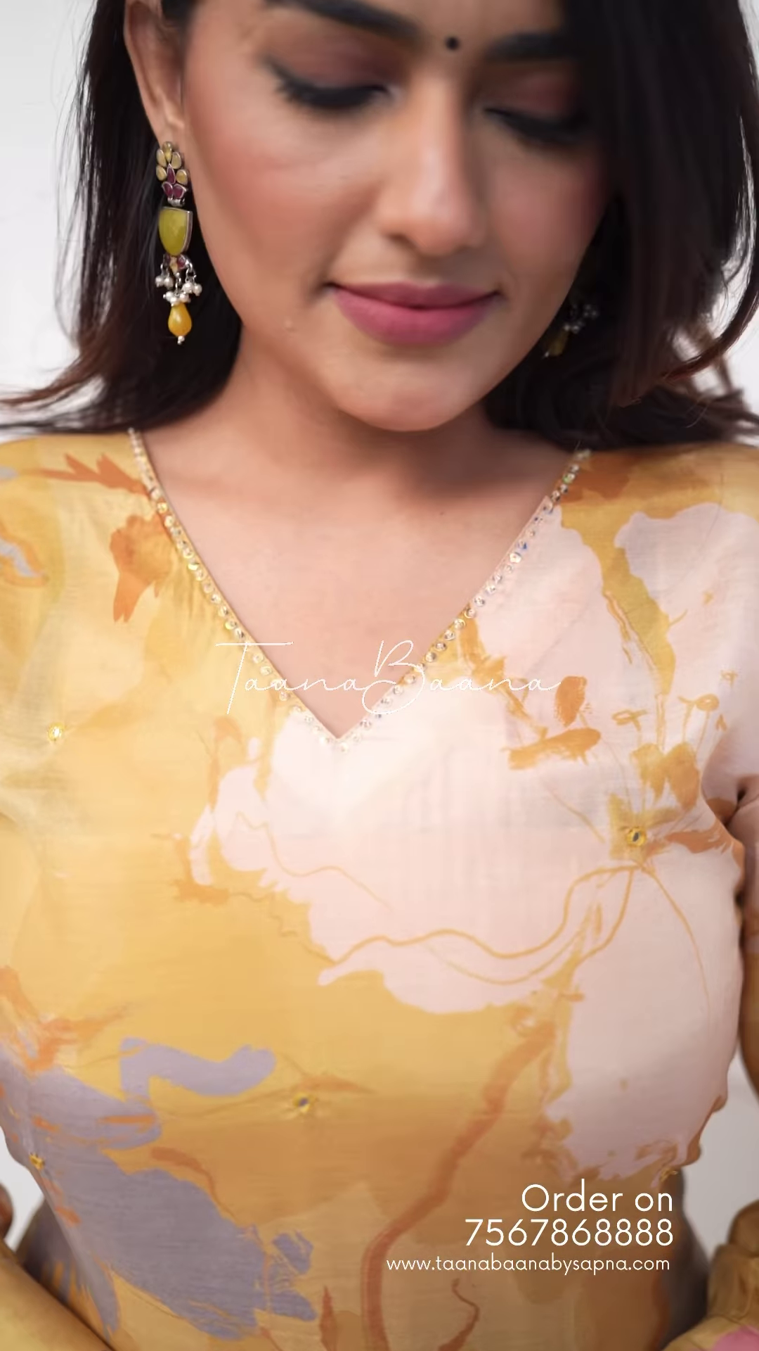 Elegant Teal Floral Silk Maxi Dress with V-Neck Detail & Pockets - Image 4