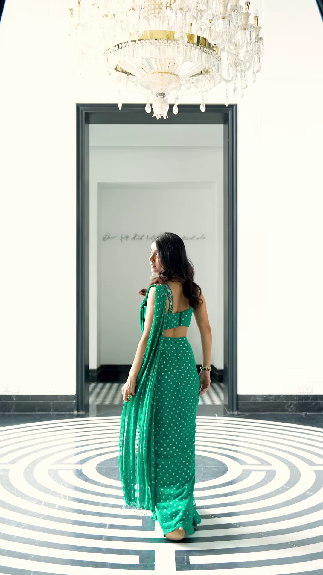 Royal Teal Blue Silk Saree with Intricate Silver Floral Zari and Sequin Embroidery - Image 4