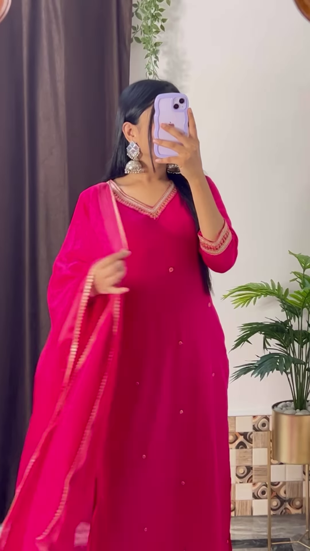 Elegant Dark Teal Green Kurta with White Floral Embroidery and Printed Organza Dupatta - Chic Ethnic Set - Image 2