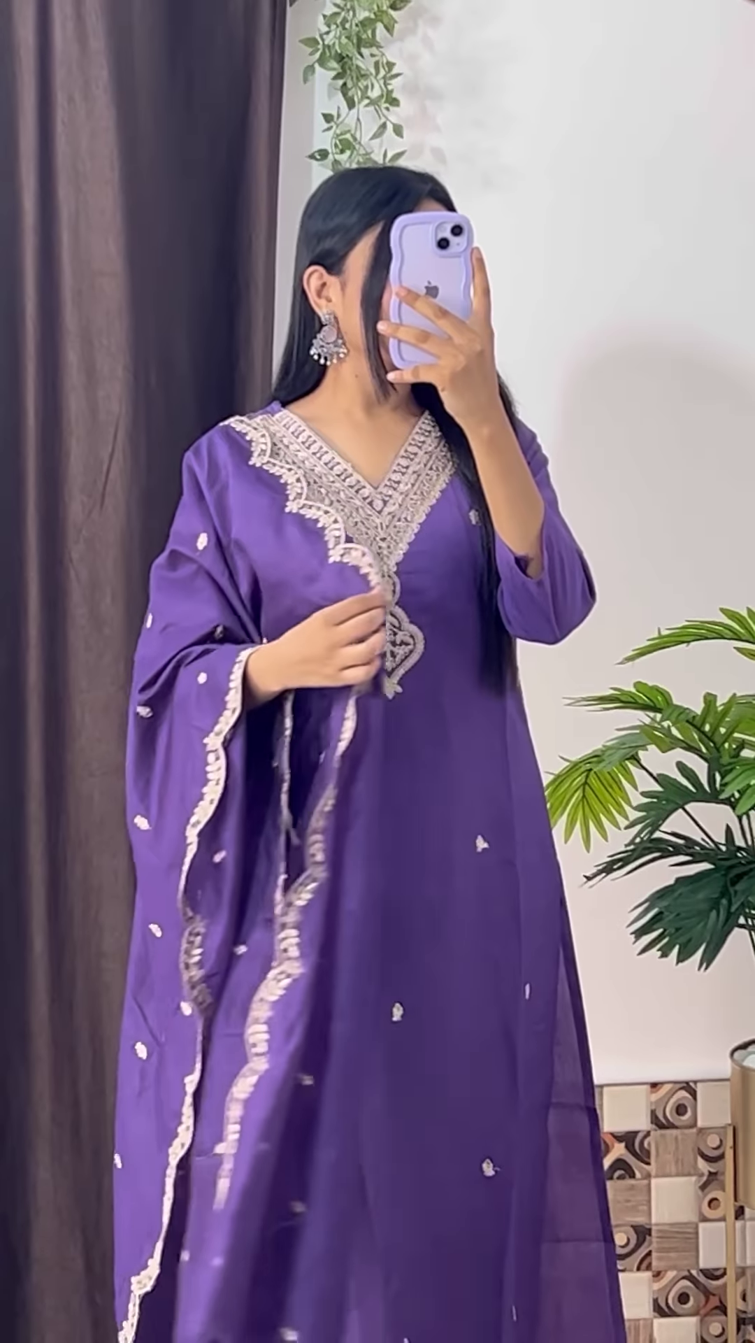 Elegant Dark Teal Green Kurta with White Floral Embroidery and Printed Organza Dupatta - Chic Ethnic Set - Image 6