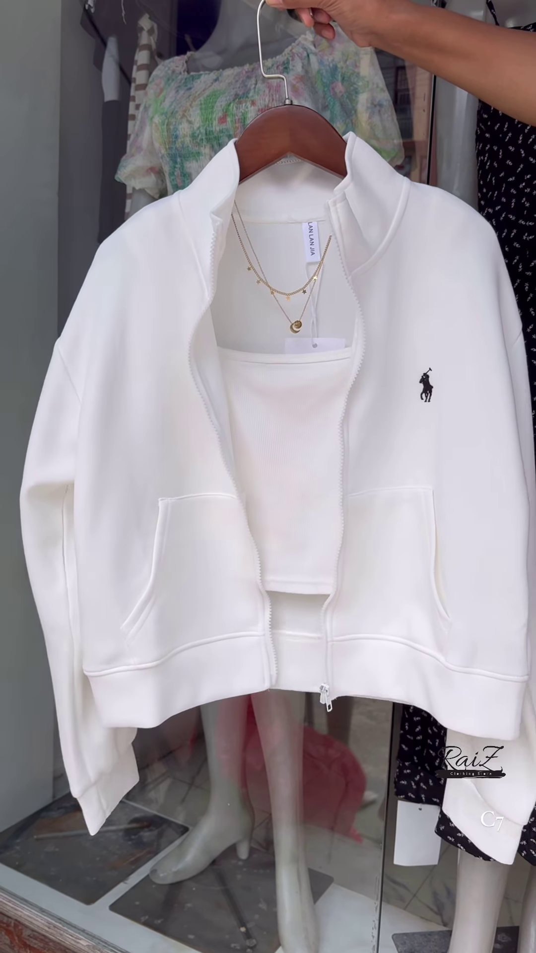 Cocoa Brown Full-Zip Cropped Hoodie with Fleece Lining and Minimalist Logo Detail - Premium Winter Athleisure - Image 6