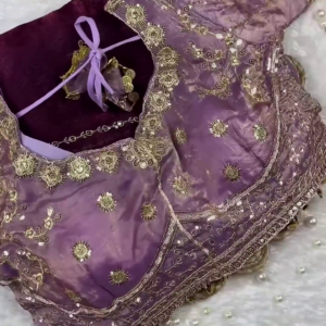 Luxury Lavender Heavy Embroidered Designer Readymade Blouse