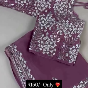 Lavender Mist Silk Saree with Gota Patti Artistry